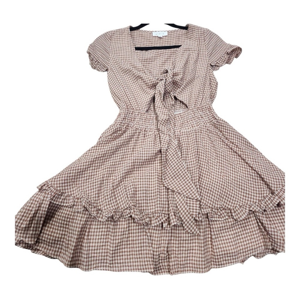 MABLE ,size S , Dress Brown and white color